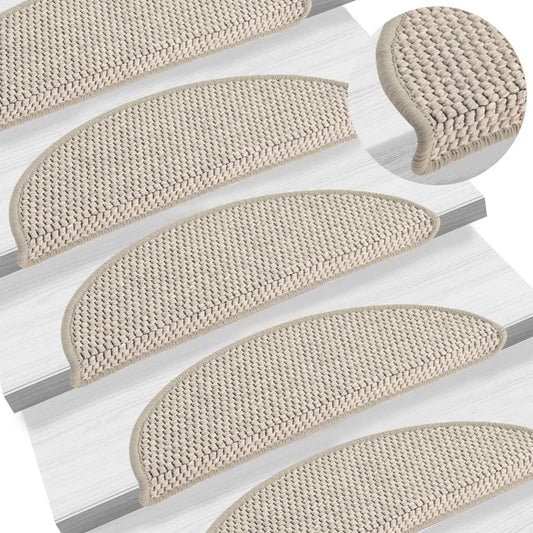Trapmatten Zelfklevend 15 St Sisal-Look 56X20 Cm Taupe