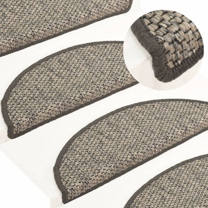 Trapmatten Zelfklevend 15 St Sisal-Look 56X20 Cm Zilverkleurig