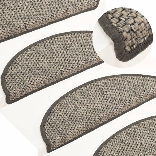 Trapmatten Zelfklevend 15 St Sisal-Look 56X20 Cm Zilverkleurig
