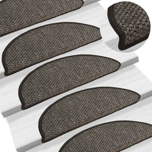 Trapmatten Zelfklevend 15 St Sisal-Look 56X20 Cm Antracietkleur