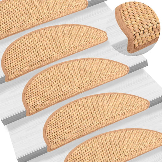 Trapmatten Zelfklevend 15 St Sisal-Look 56X20 Cm Oranje