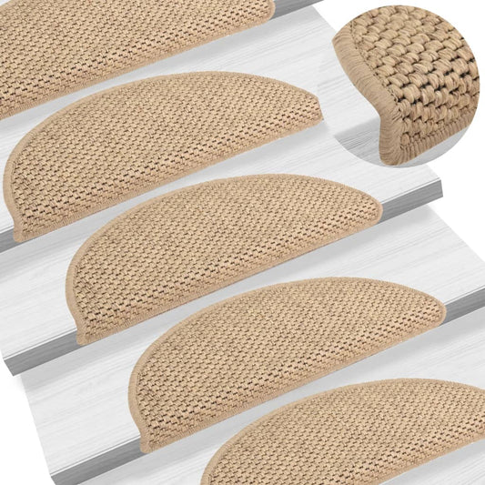 Trapmatten Zelfklevend 15 St Sisal-Look 56X20 Cm Zandkleurig