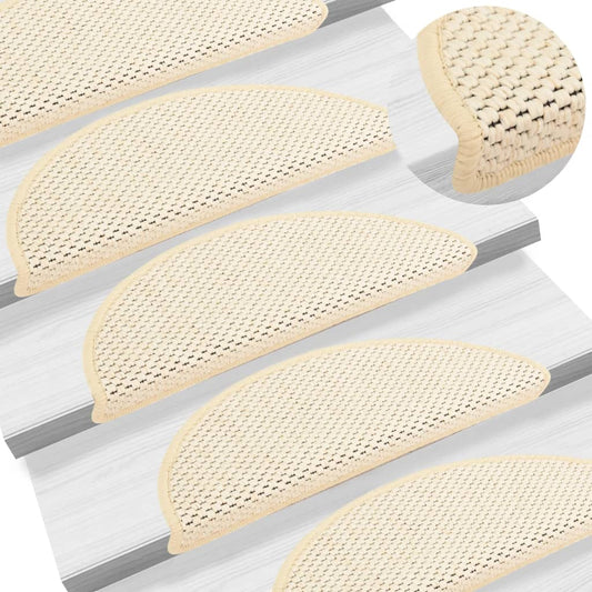 Trapmatten Zelfklevend 15 St Sisal-Look 56X20 Cm Crèmekleurig