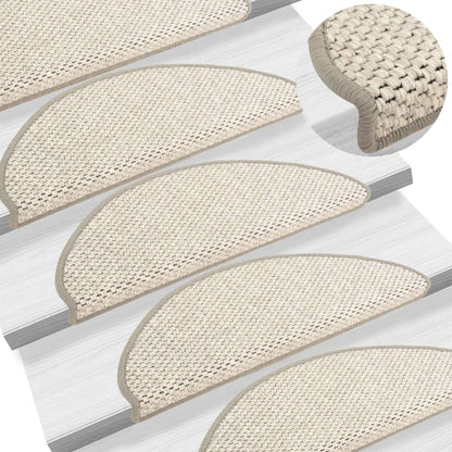 Trapmatten Zelfklevend 15 St Sisal-Look 65X25 Cm Beige
