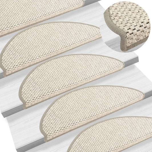 Trapmatten Zelfklevend 15 St Sisal-Look 65X25 Cm Beige