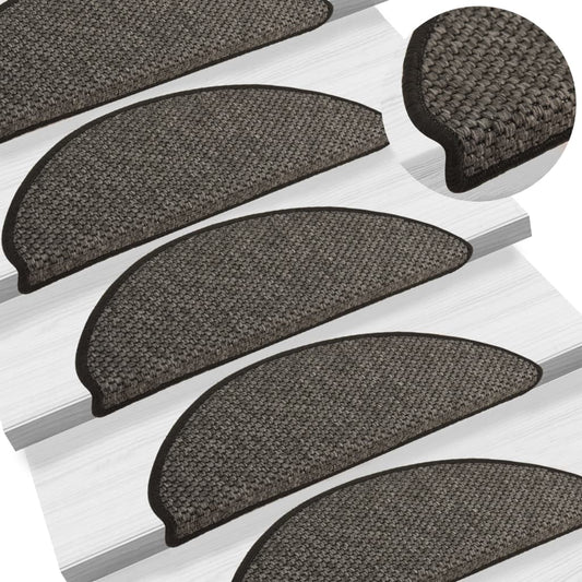 Trapmatten Zelfklevend 15 St Sisal-Look 65X25 Cm Antracietkleur