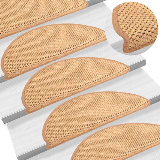 Trapmatten Zelfklevend 15 St Sisal-Look 65X25 Cm Oranje