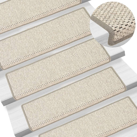 Trapmatten Zelfklevend 15 St Sisal-Look 65X25 Cm Beige