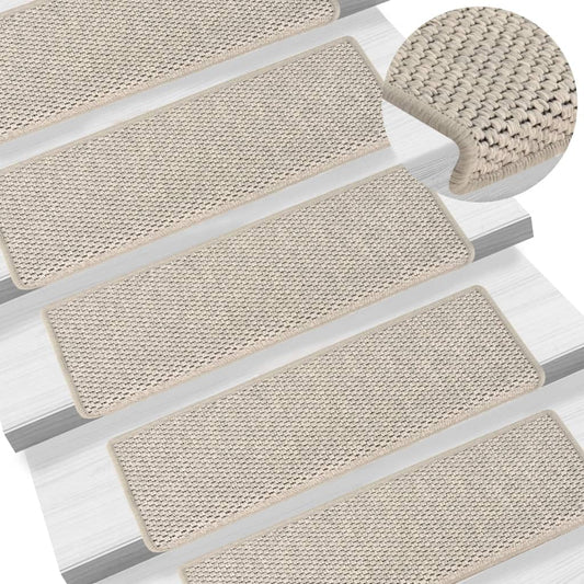 Trapmatten Zelfklevend 15 St Sisal-Look 65X25 Cm Zilverkleurig
