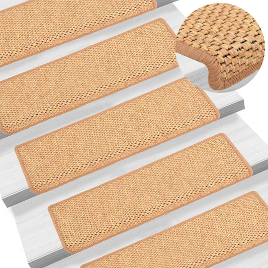 Trapmatten Zelfklevend 15 St Sisal-Look 65X25 Cm Oranje