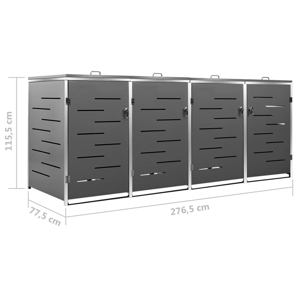 Containerberging Vierdubbel 276,5X77,5X115,5 Cm Roestvrij Staal