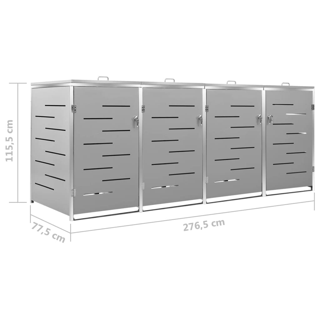 Containerberging Vierdubbel 276,5X77,5X115,5 Cm Roestvrij Staal