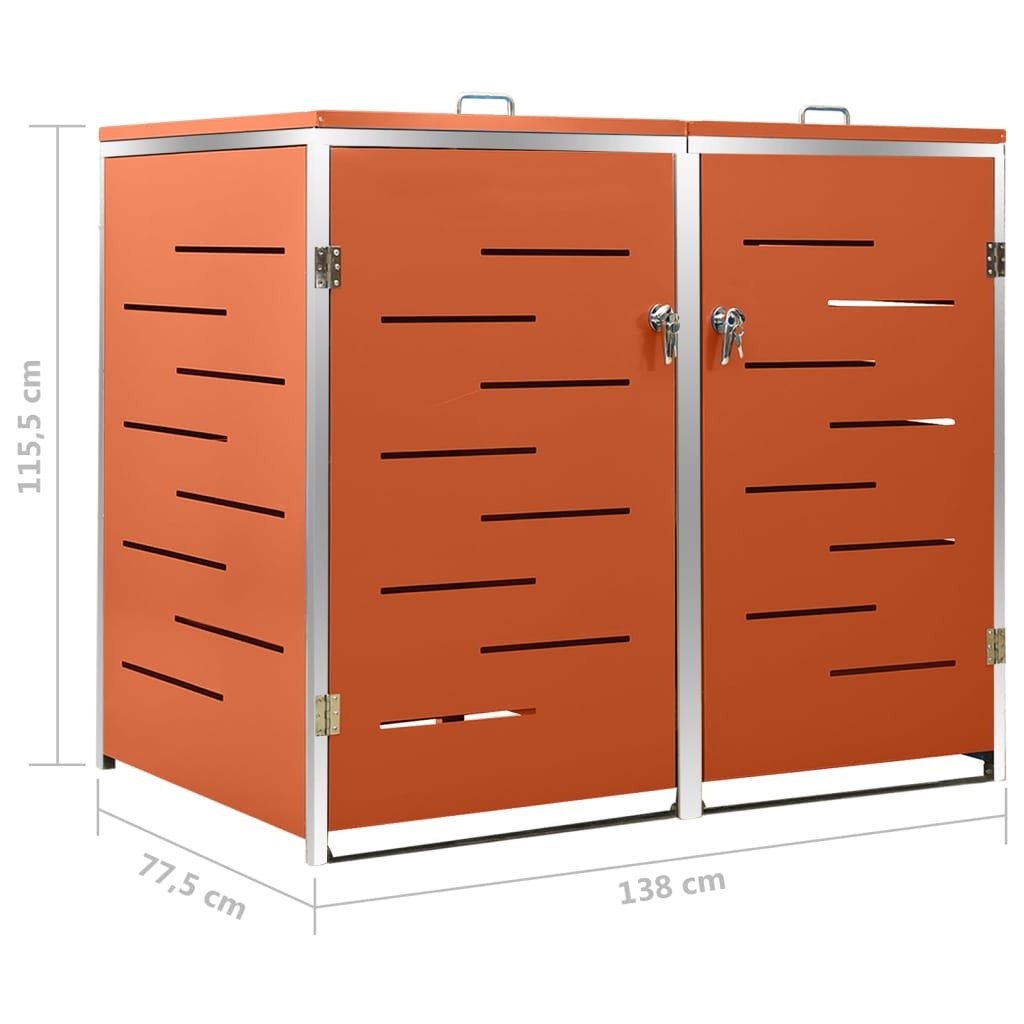 Containerberging Dubbel 138X77,5X115,5 Cm Roestvrij Staal