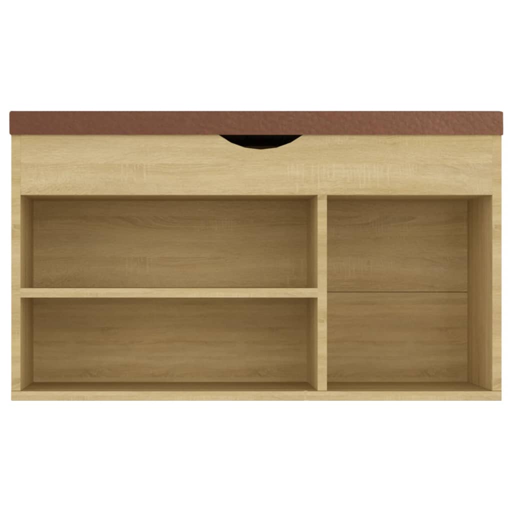 Schoenenbank Met Kussen 80X30X47 Cm Spaanplaat Sonoma Eiken