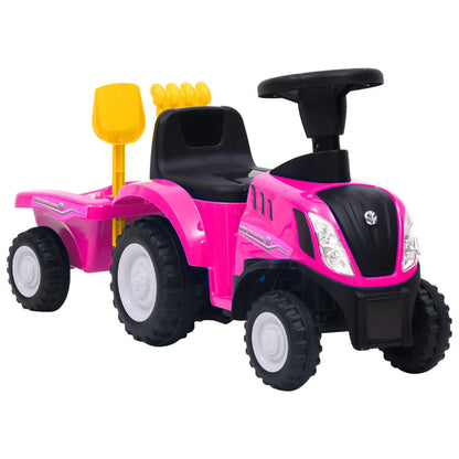 Kindertractor New Holland Roze