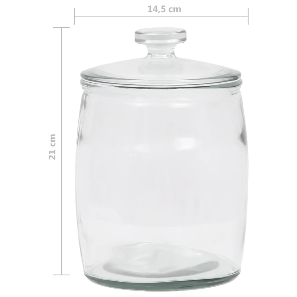 Opbergpotten Met Deksel 4 St 2000 Ml Glas