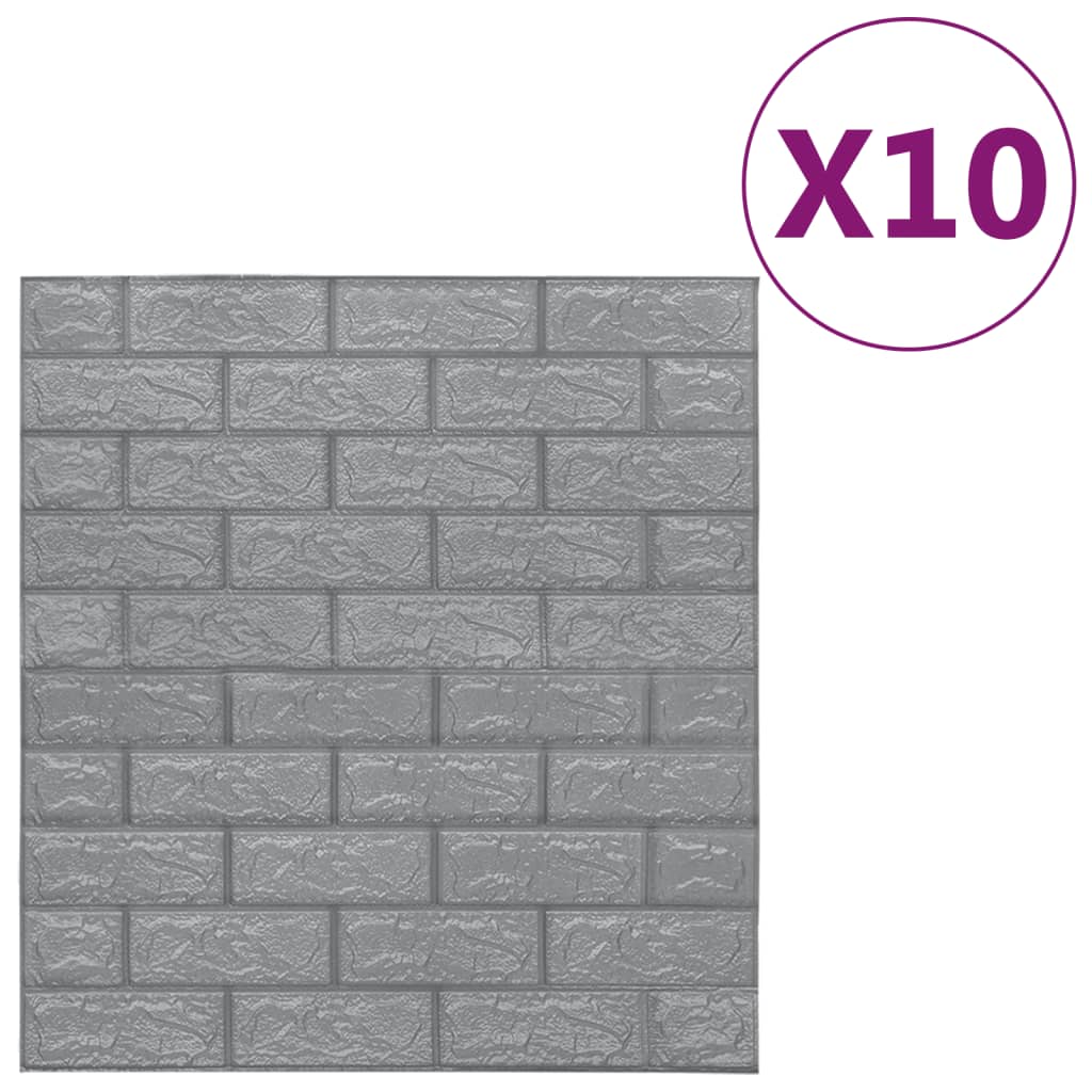 3D-Behang Zelfklevend 10 St Bakstenen Antracietkleurig