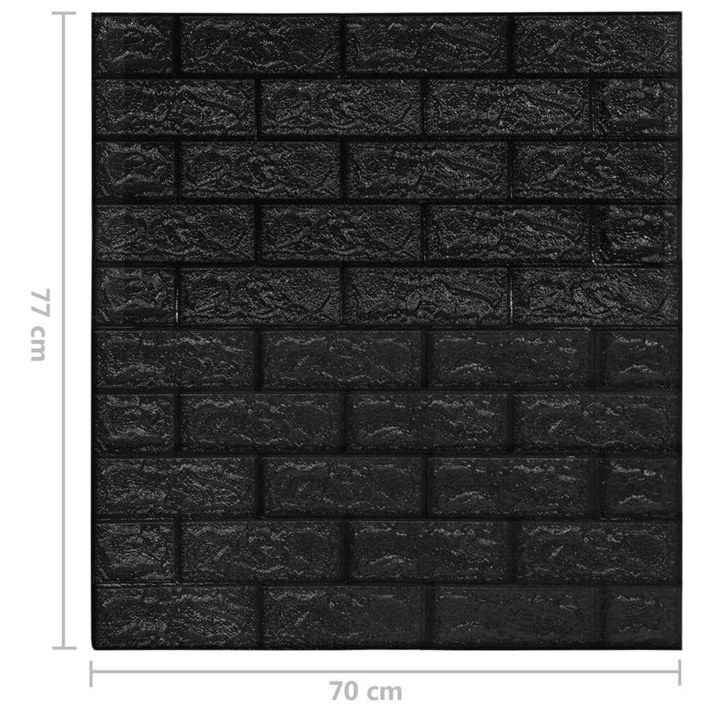3D-Behang Zelfklevend 20 St Bakstenen Zwart