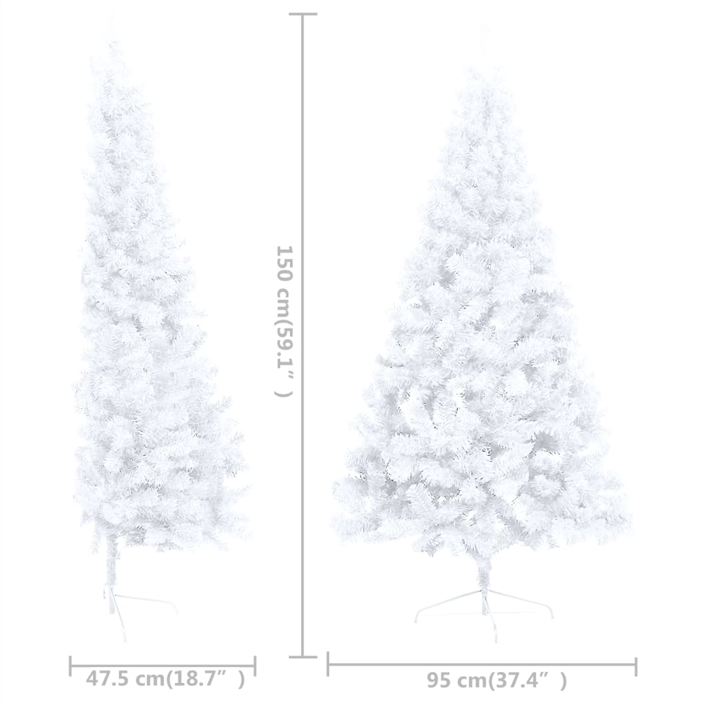 Kunstkerstboom Met Standaard Half 150 Cm Pvc Wit