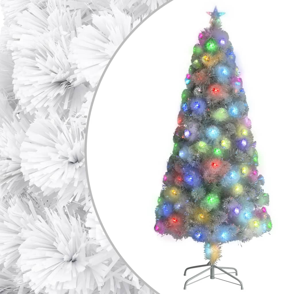 Kunstkerstboom Met Led 150 Cm Glasvezel Wit