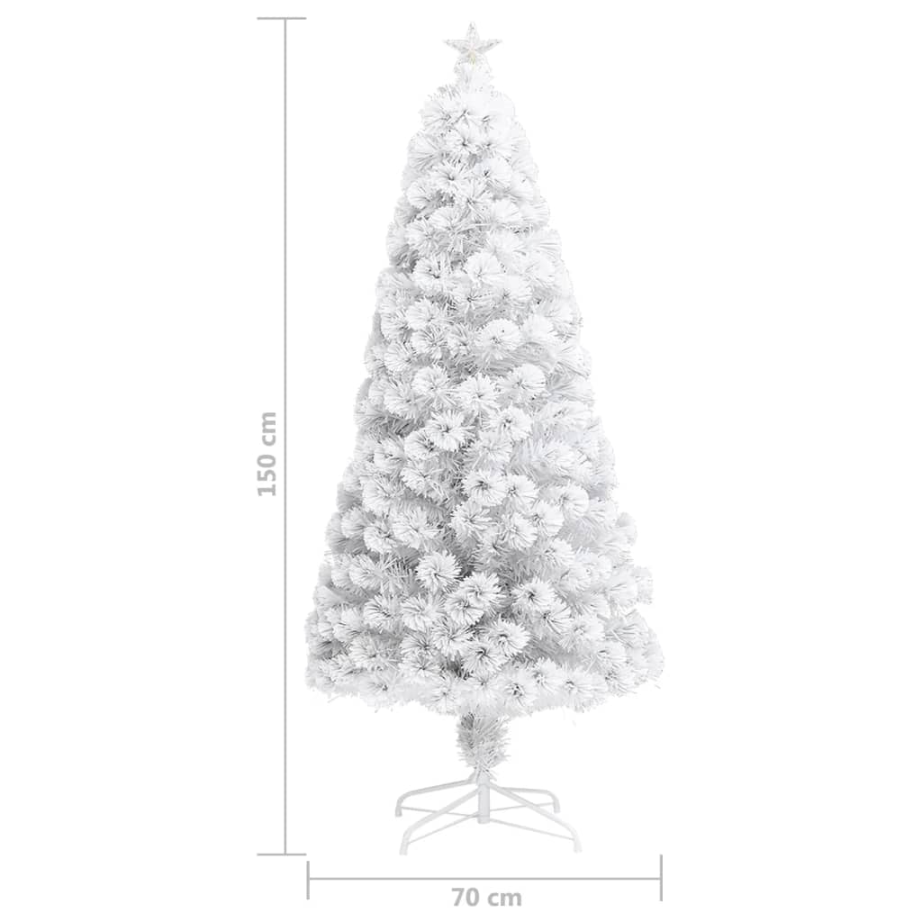 Kunstkerstboom Met Led 150 Cm Glasvezel Wit