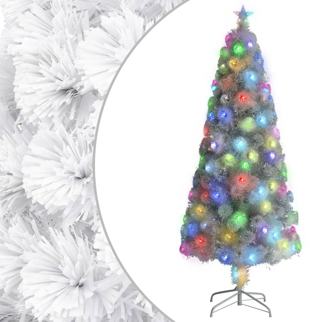 Kunstkerstboom Met Led 180 Cm Glasvezel Wit