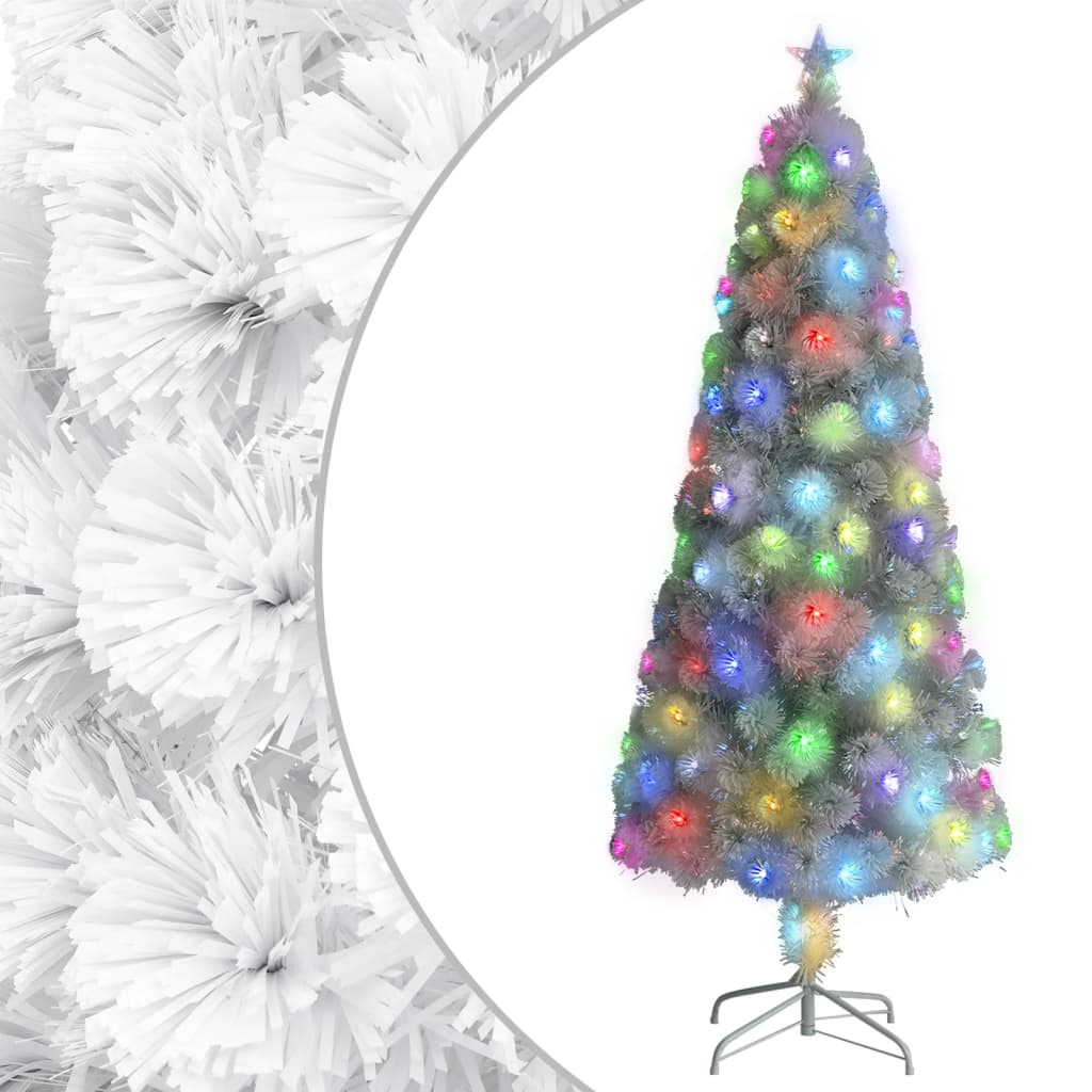 Kunstkerstboom Met Led 210 Cm Glasvezel Wit