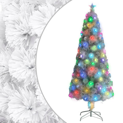 Kunstkerstboom Met Led 210 Cm Glasvezel Wit