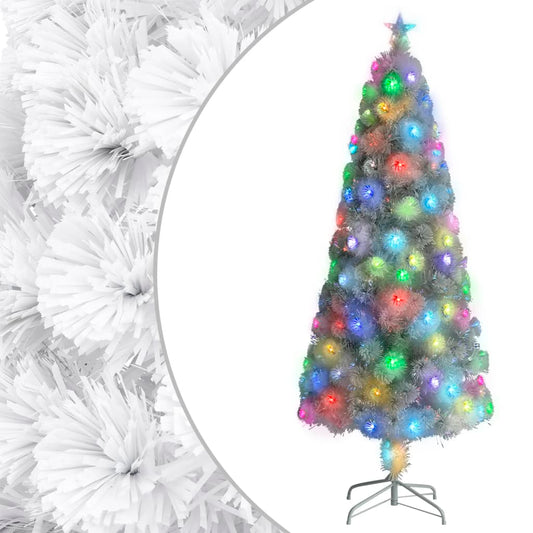 Kunstkerstboom Met Led 210 Cm Glasvezel Wit