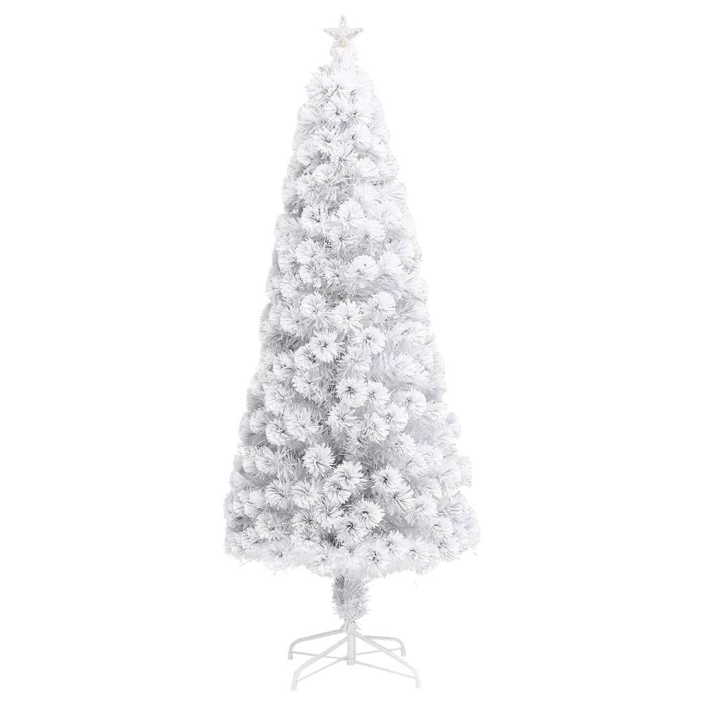 Kunstkerstboom Met Led 210 Cm Glasvezel Wit