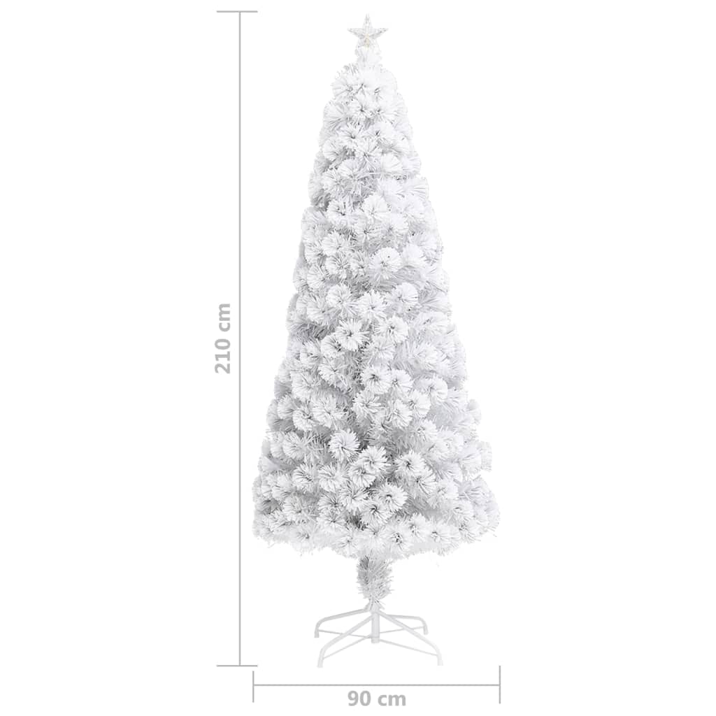 Kunstkerstboom Met Led 210 Cm Glasvezel Wit
