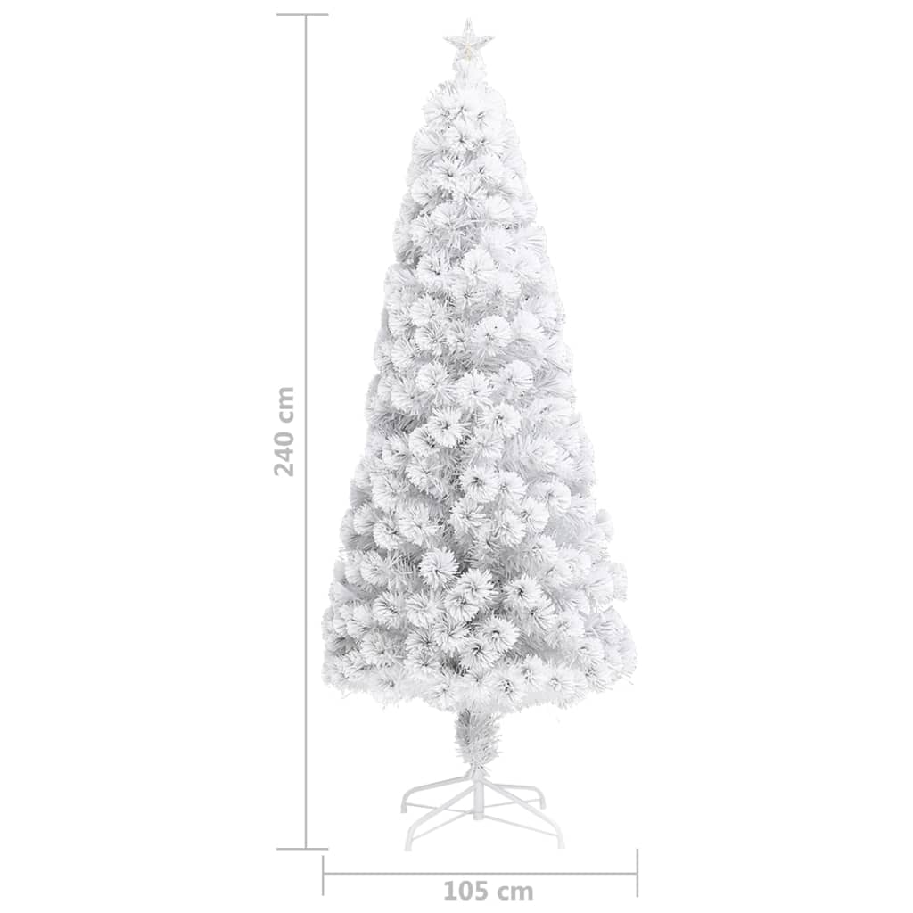 Kunstkerstboom Met Led 240 Cm Glasvezel Wit