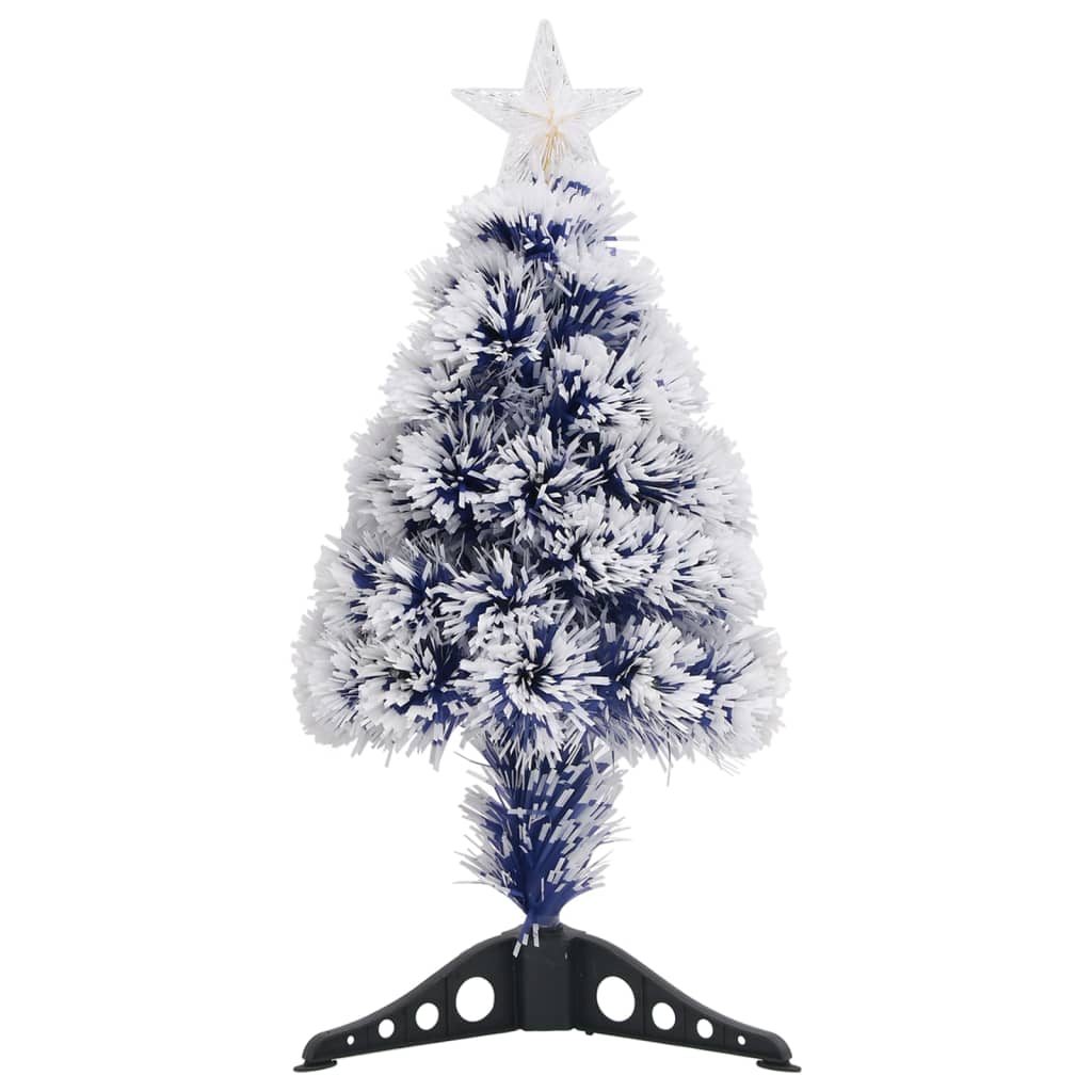 Kunstkerstboom Met Led 64 Cm Glasvezel Wit En Blauw