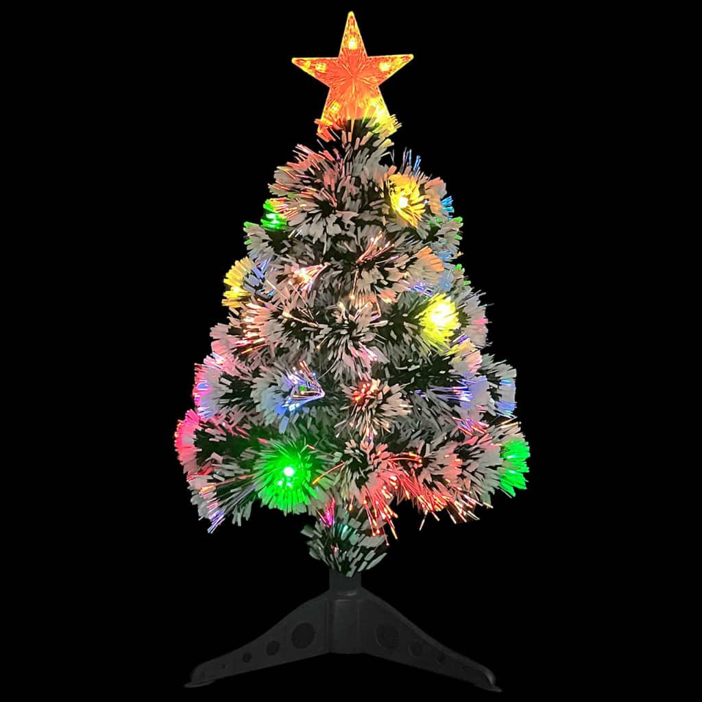 Kunstkerstboom Met Led 64 Cm Glasvezel Wit En Blauw