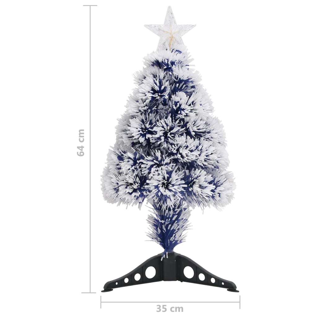 Kunstkerstboom Met Led 64 Cm Glasvezel Wit En Blauw