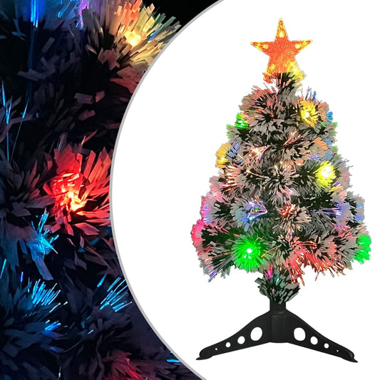 Kunstkerstboom Met Led 64 Cm Glasvezel Wit En Blauw