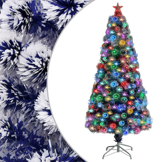 Kunstkerstboom Met Led 150 Cm Glasvezel Wit En Blauw