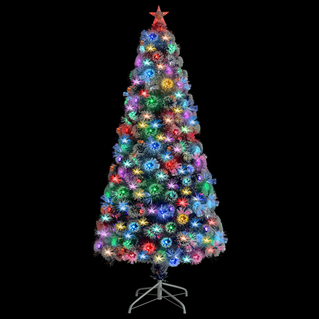 Kunstkerstboom Met Led 150 Cm Glasvezel Wit En Blauw