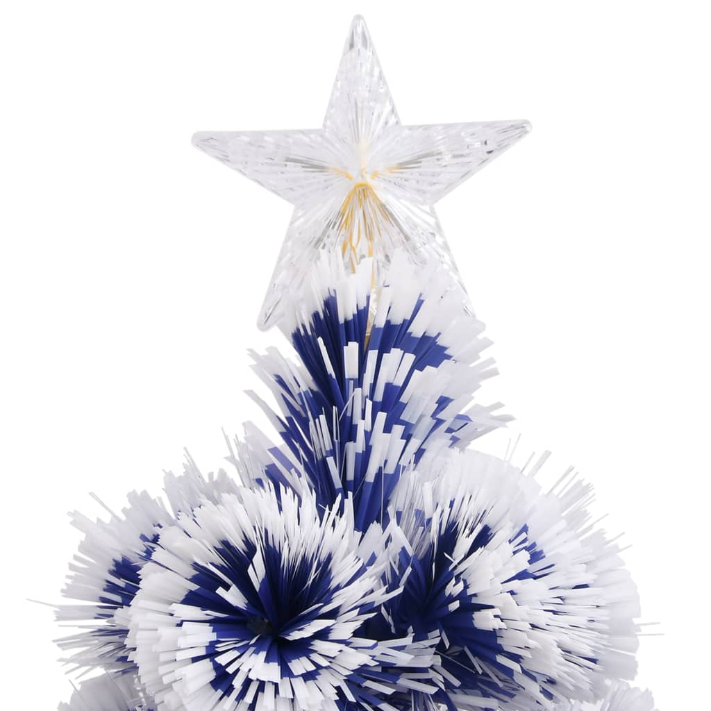 Kunstkerstboom Met Led 150 Cm Glasvezel Wit En Blauw