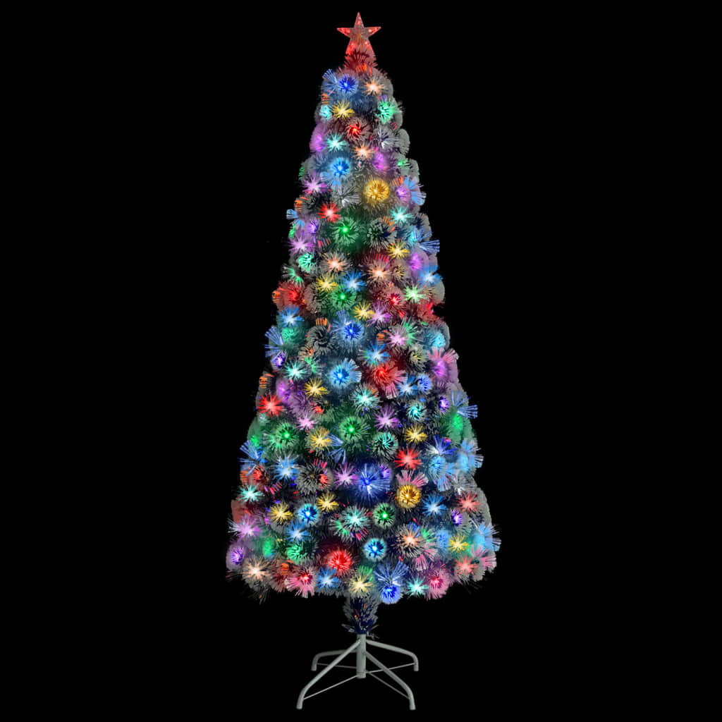 Kunstkerstboom Met Led 180 Cm Glasvezel Wit En Blauw