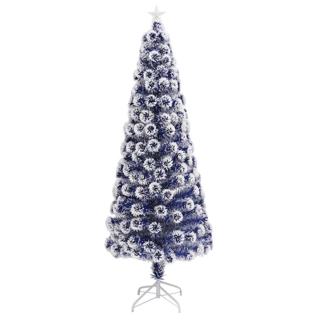 Kunstkerstboom Met Led 240 Cm Glasvezel Wit En Blauw