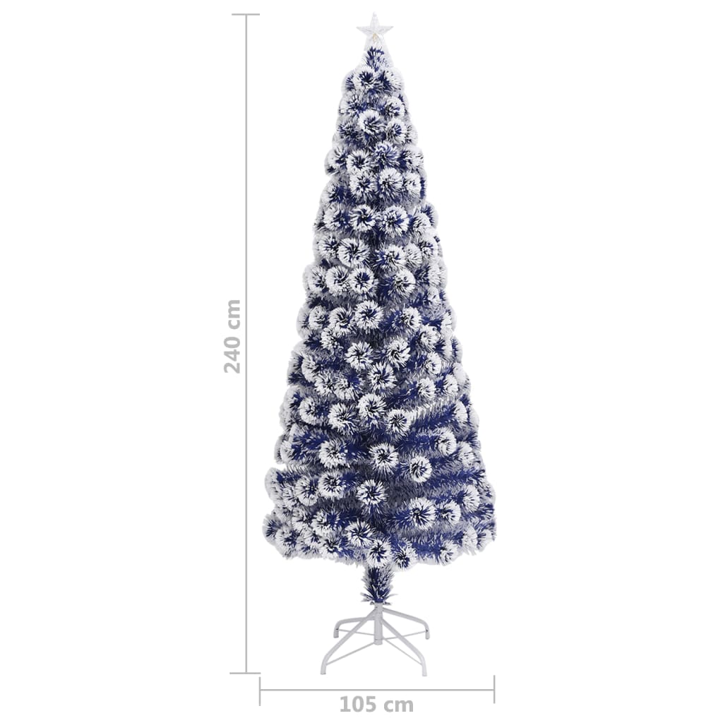 Kunstkerstboom Met Led 240 Cm Glasvezel Wit En Blauw
