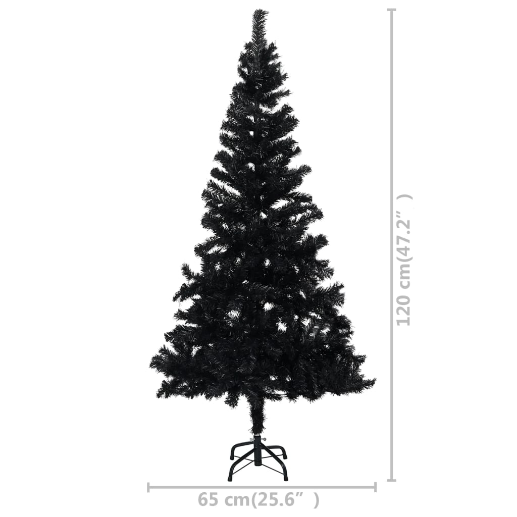 Kunstkerstboom Met Standaard 120 Cm Pvc Zwart