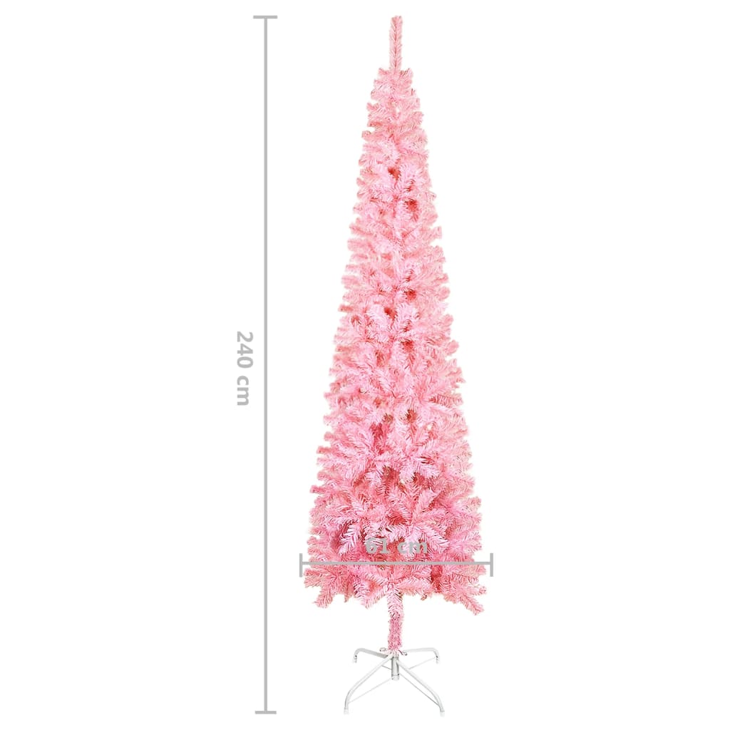 Kerstboom Smal 240 Cm Roze