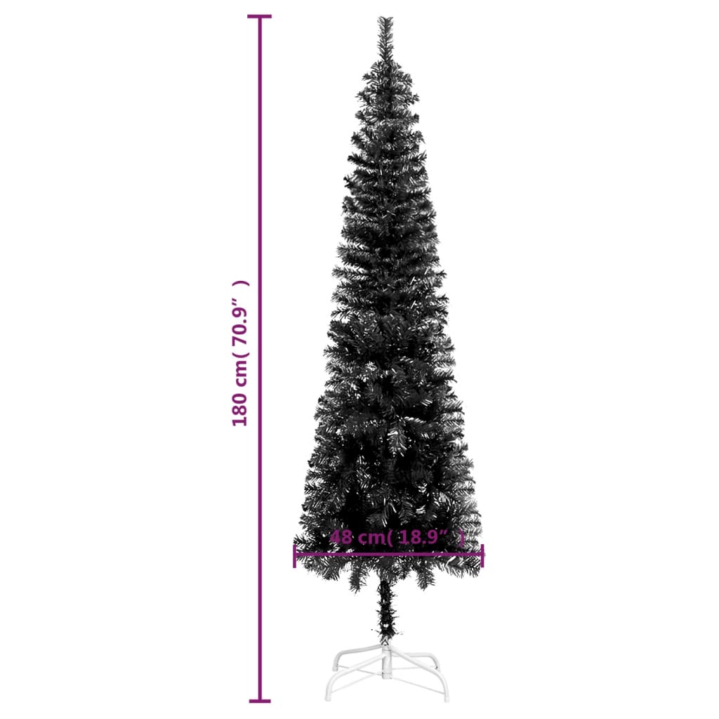 Kerstboom Smal 180 Cm Zwart