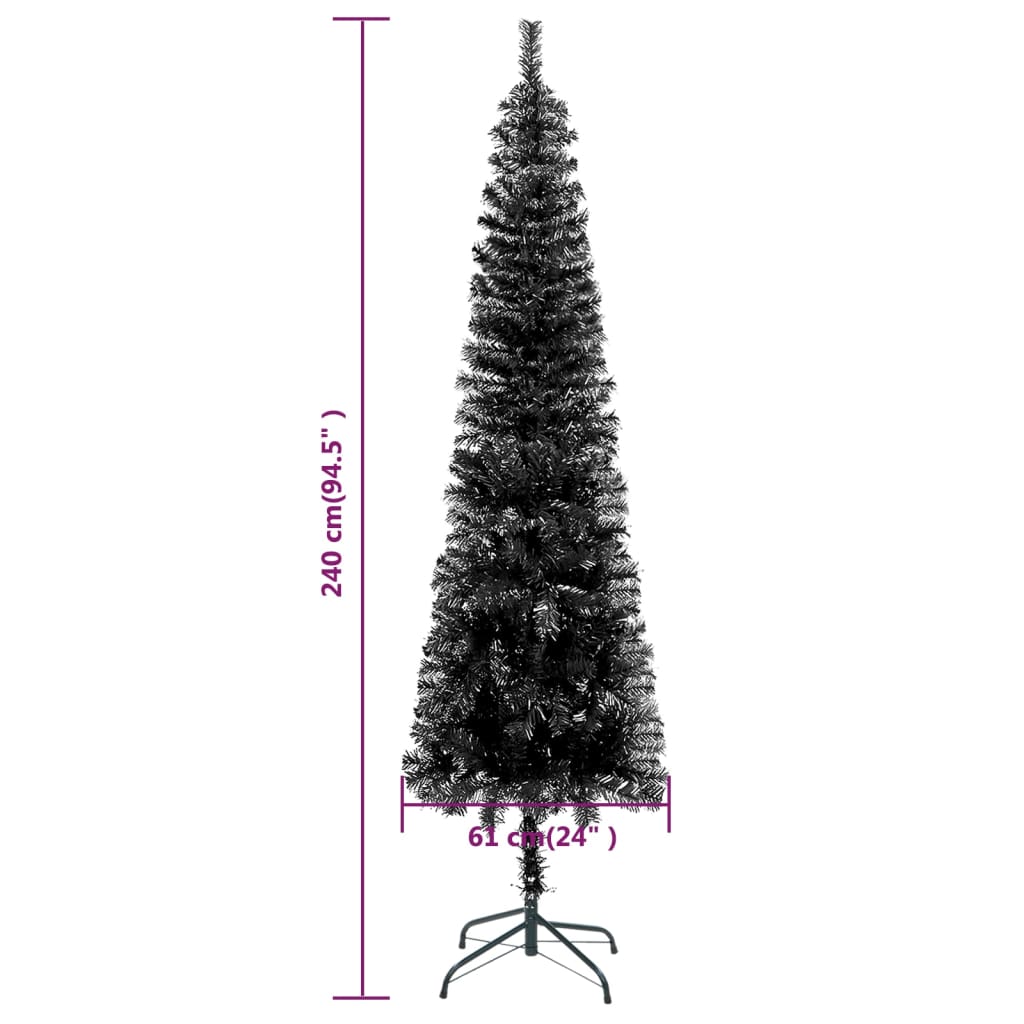 Kerstboom Smal 240 Cm Zwart