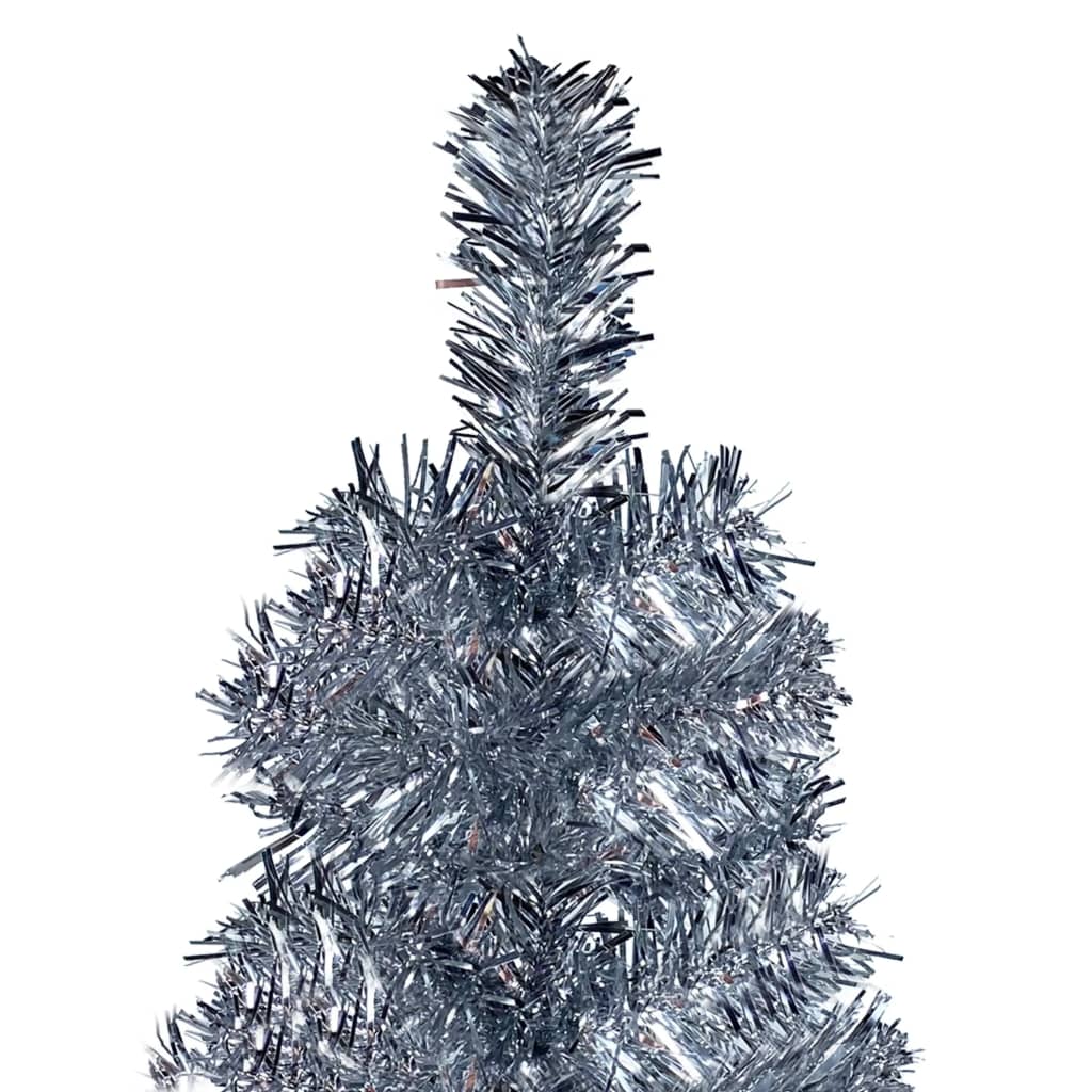 Kerstboom Smal 240 Cm Zilverkleurig