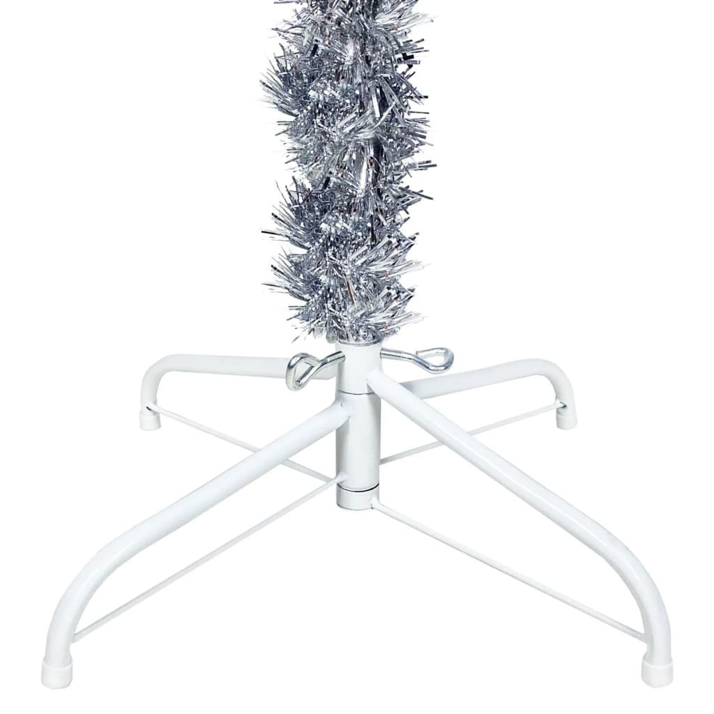Kerstboom Smal 240 Cm Zilverkleurig