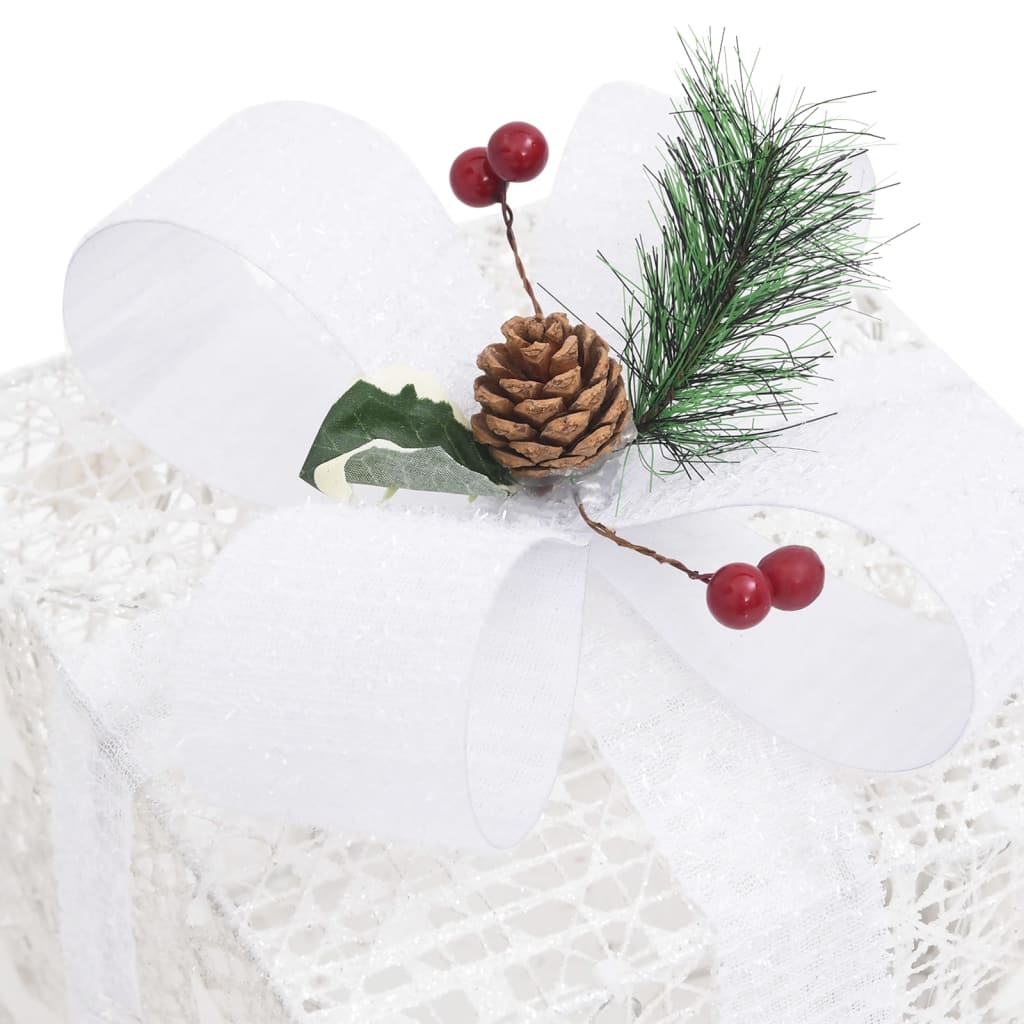 Kerstdecoratie Geschenkdozen 3 St Binnen/Buiten Zilverkleurig