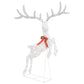 Kerstversiering Vliegend Rendier Koudwit 120 Led's Zilverkleurig